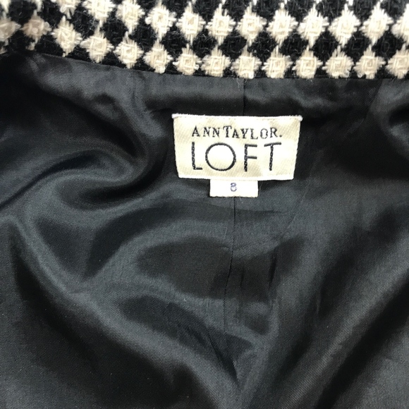 VTG Ann Taylor LOFT Checkered Cropped Jacket 8 - Picture 5 of 6